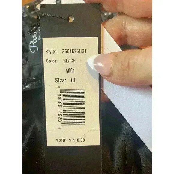 NWT Parker Short Sleeveless Black Sequin beaded Embellished Dress Size 10 - Picture 9 of 11